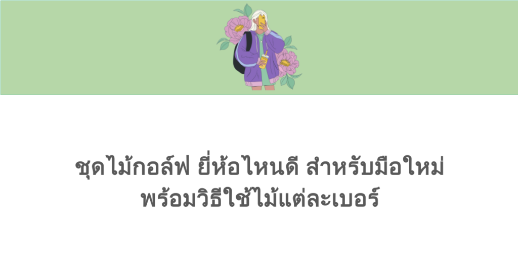 ชุดไม้กอล์ฟ ยี่ห้อไหนดี สำหรับมือใหม่ พร้อมวิธีใช้ไม้แต่ละเบอร์ 